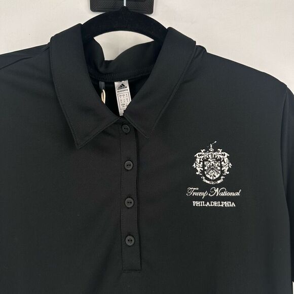 NWT Adidas Trump National Primegreen Performance Golf Polo Shirt Black Large Wom - Picture 11 of 14